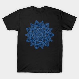 Blue Floral Mandala T-Shirt